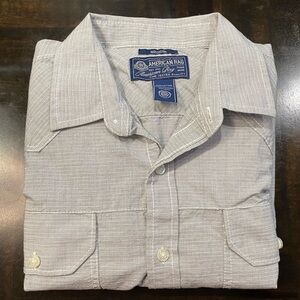 American Rag Mens Long Sleeve Cotton Shirt Gray Size M Button Down Used